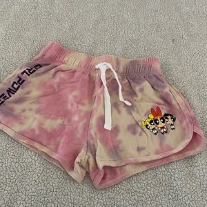 Powderpuff Girls tie dye shorts